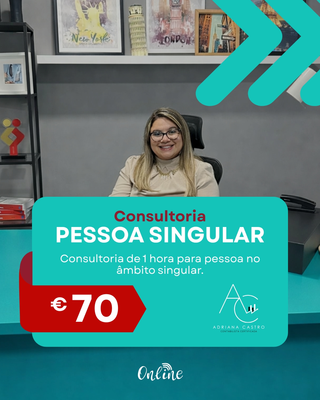Post retrato para instagram para consultoria empresarial corporativo azul e cinza